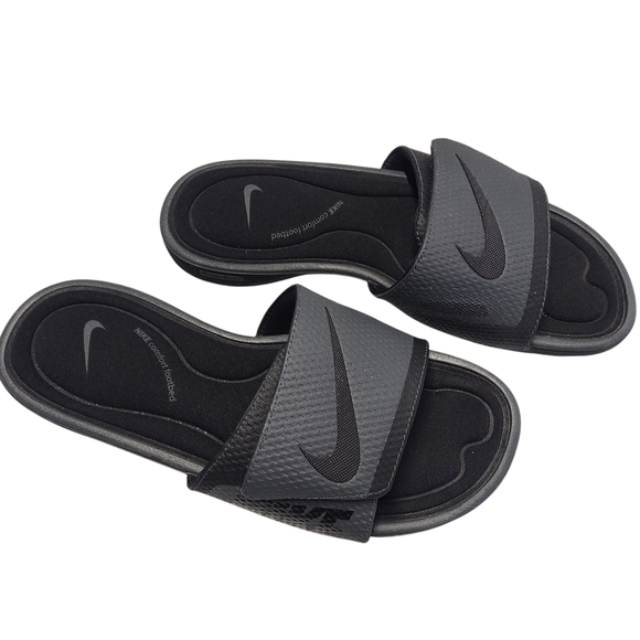 Nike SolarSoft Comfort Slide Sandals Women's Size 8 Black Gray Memory Foam New - Picture 3 of 8